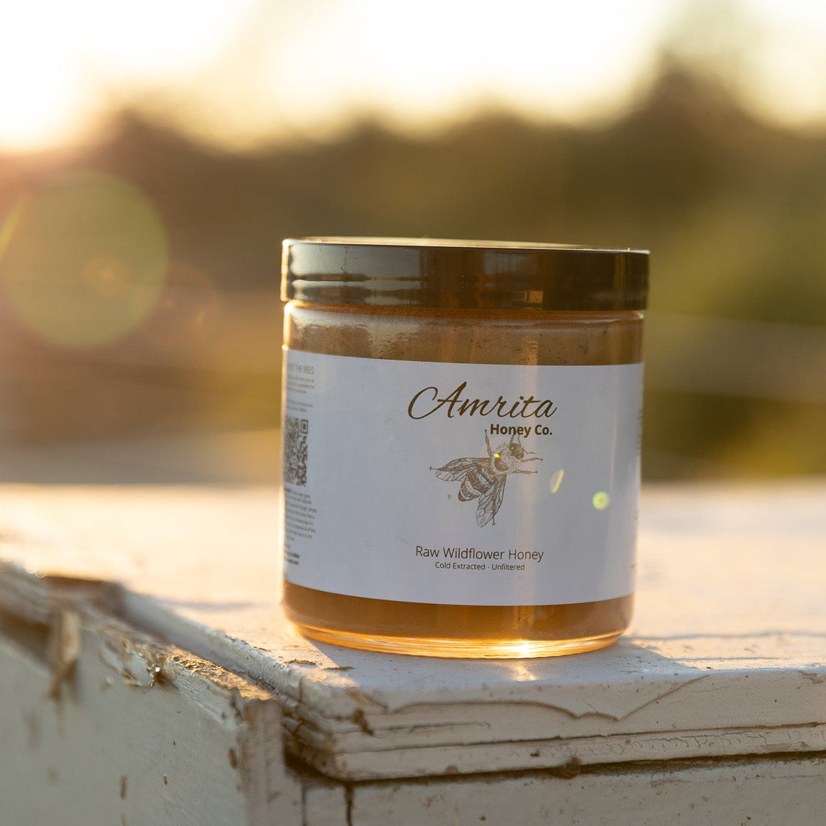 16 oz jar of raw wildflower honey, cold-extracted and unfiltered, crafted in Utah